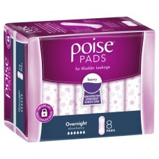 Poise Pads Overnights 10023812 400x130mm Female 770ml 400mm 8/Pkt White 91871