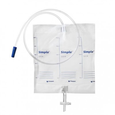 Simpla Drain Bag S 3 2000ml Non Sterile 100cm Tube T Tap 21802 Coloplast