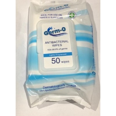 Antibacterial Wipes Lightly Fragranced 50 Wipes Per Pack 