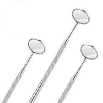 Dental Inspection Precision Mirror With Handle Stainless Steel 3 Sizes
