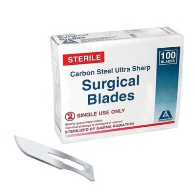 Scalpel Blades Carbon Steel Ultra Sharp Size 10 T0 25 x100/Box Sale Item exp 10/23