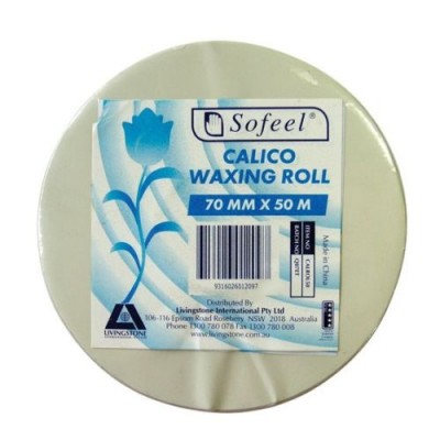 Calico Roll Waxing Material Unbleached Sofeel 70mm X 50m X1 Roll