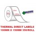 Thermal Adhesive Direct Label Roll 100 X 150mm Fastway Eparcel Argox Zebra Sato