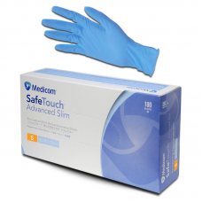 Safetouch Blue Textured Nitrile Medical Powder Free Gloves 100/Box Medium