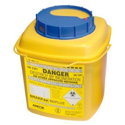 Sharpak Sharps Disposal Container 6l Screw Top Closure Lock