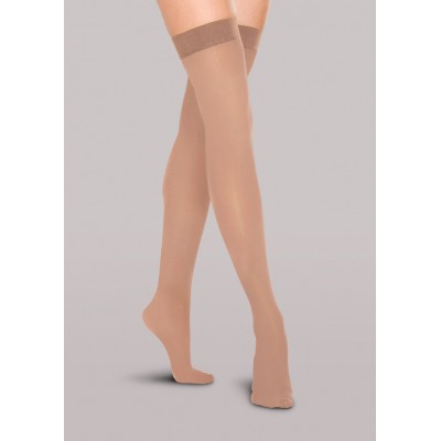 Therafirm Moderate Support Thigh High Closed-toe Stockings Class 1 Beige/black 20-30 Mmhg