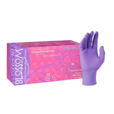 Blossom Nitrile Purple Powder-free Gloves Small-medium-large Box Of 100