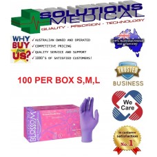 BLOSSOM NITRILE PURPLE POWDER-FREE GLOVES SMALL-MEDIUM-LARGE BOX OF 100