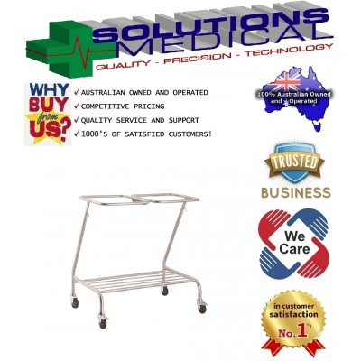 Double Linen Skip Trolley Stainless Steel