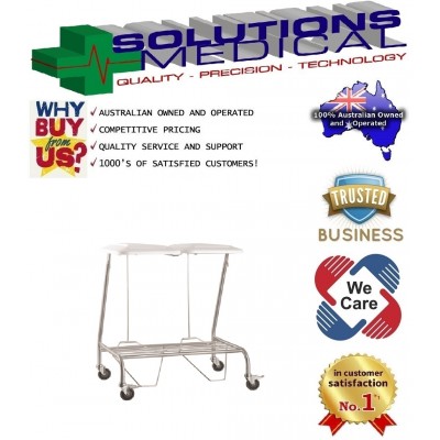 Double Linen Skip Trolley Stainless Steel With Foot Operated Lid