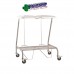 Double Linen Skip Trolley Stainless Steel With Foot Operated Lid