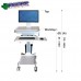 Medical Computer Trolley With Printer Shelf