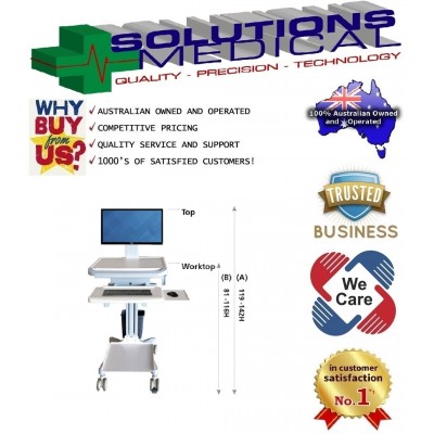 Medical Computer Trolley With Printer Shelf