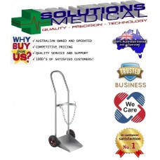 Oxygen Trolley Stainless Steel Size D with Security Chain