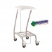 Single Linen Skip Trolley Stainless Steel With Foot Operated Lid