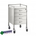 Single Stainless Steel Trolley 4 Draw With Top Locking Draw