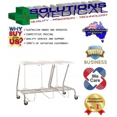 Triple Linen Skip Trolley Stainless Steel With Foot Operated Lid