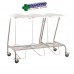 Triple Linen Skip Trolley Stainless Steel With Foot Operated Lid