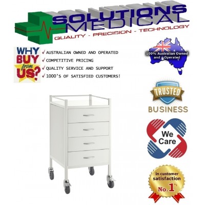 Trolley Powder Coated 4 Drawers 50 x 50 x 97cm