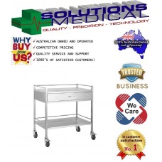 Trolley Stainless Steel 1 Draw Full Width 80 X 50 X 90cm