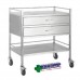 Trolley Stainless Steel 2 Draw Full Width 80 X 50 X 90cm