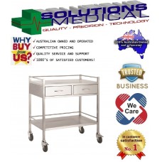 Trolley Stainless Steel 2 Drawer Side By Side 80 X 50 X 90cm