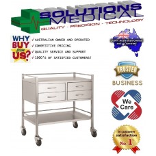 Trolley Stainless Steel 4 Drawer 2 Over 2 80 X 50 X 90cm