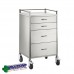 Trolley Stainless Steel Anaesthetic 4 Drawer 60 X 50 X 97cm