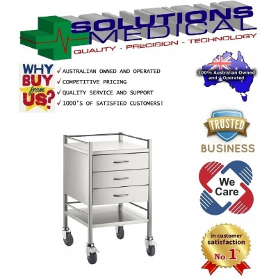 Trolley Stainless Steel 3 Drawer 50 x 50 x 90CM 