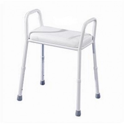 Aluminium Shower Stool Chair, Adjustable, Removable Padded Seat Aust Standards
