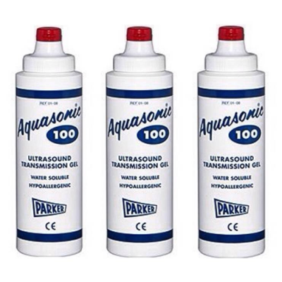 Aquasonic 100 Ultrasound Transmission Gel 250ml Premium Viscosity x3.