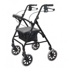 Days Seat Walker With Handbrakes And Backrest, Black Rollator Mobility