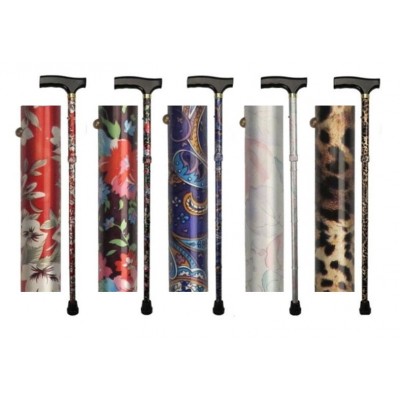 Days Adjustable Height Folding Patterned Walking Stick Cane 5 Designs