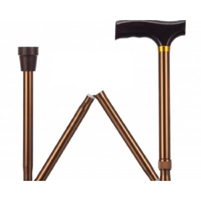 Walking Stick Adjustable Folding 78cm- 88cm Cane Bronze Design