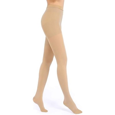 Graduated Compression Pantyhose Womens Beige Closed Toe Size 2 Oppo Stockings