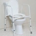 Over Toilet Seat Chair Frame Adjustable Height Splash Guard Powder Coated