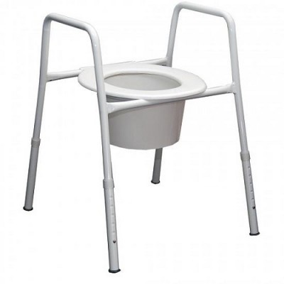 Over Toilet Seat Chair Frame Adjustable Height Splash Guard Powder Coated