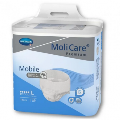 Molicare Premium Mobile 6 Drops Large 14/Pkt Waist 100  - 150cm Unisex 1963ml Pull Up Incontinence care 915833