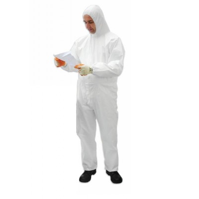 Safe Rite Protective Disposable Coveralls X 5 White Large