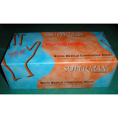 Powder Free Latex Free Nitrile Examination Gloves 100/box Supermax