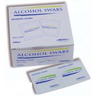 Alcohol Swabs Skin Cleansing 70% Ipa Nail Cleaning Skin Prep Sentry Sale Item Exp 02/2023