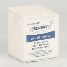 Sentry Gauze Swabs First Aid Woundcare 7.5cm X 7.5cm X 8ply (Pkt 100)