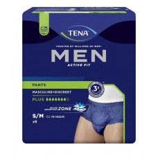 Tena Active Fit Plus Mens Pant 9/Pkt S/M 75 -105 Cm 1010ml Navy 772533