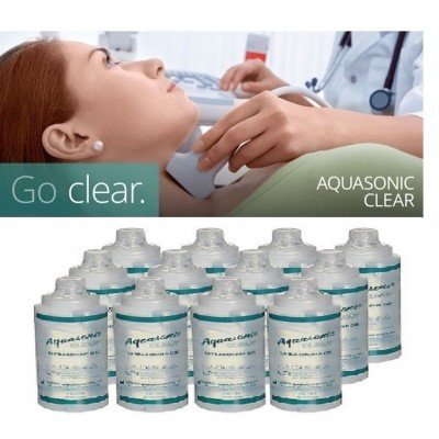 Aquasonic Clear Ultrasound Transmission Gel 250ml Premium Viscosity X 12