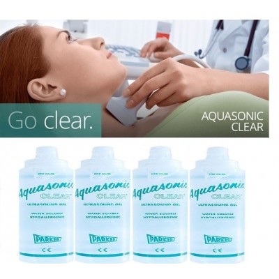 Aquasonic Clear Ultrasound Transmission Gel 250ml Premium Viscosity 4 Bottles