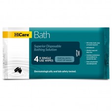 HiCare Bath Resealable Cloths 4/Packet Partial Bath/Post Op Wash
