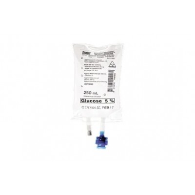 Glucose 5% Solution Intravenous Infusion Bp Sterile 250ml Baxter Bag