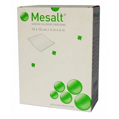 Mesalt Sodium Chloride Wound Dressing, 10 x 10cm – Box/30 286080 Mölnlycke Mesalt Sodium Chloride Wound Dressing, 10 x 10cm – Box/30 286080 Mölnlycke