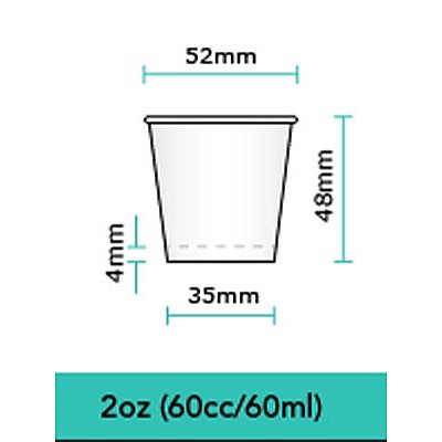 Paper Medicine Cups 60ml 50/Sleeve Paper Medicine Cups 60ml 50/Sleeve