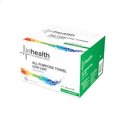 inhealth™ All Purpose Towel Low Lint 30x33cm - Box/75